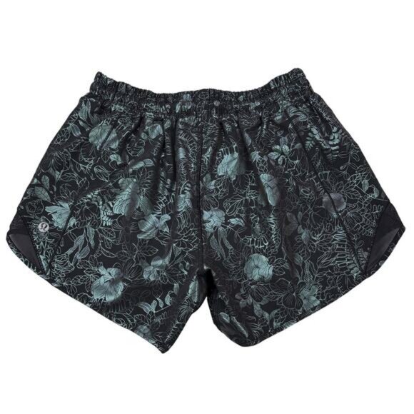 LULULEMON Hotty Hot Low-Rise Lined Short 4" Sz 6 Logo Flourish Iridescent Foil - Picture 7 of 10